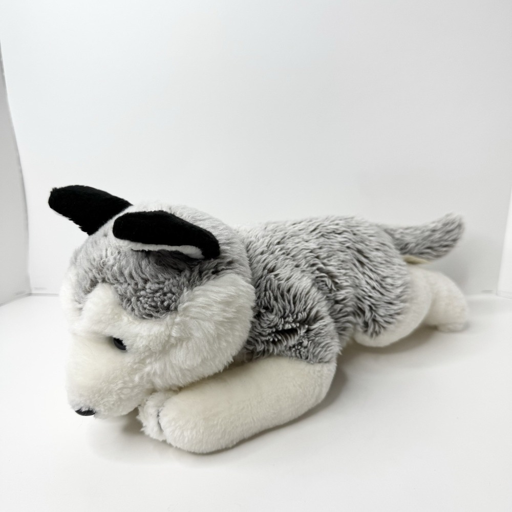 Animal Alley Toy R Us 2008 Husky Puppy Dog Plush Beanbag Stuffed Animal 14"